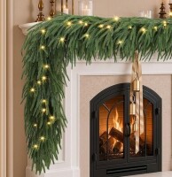 Alupssuc 9 ft. Artificial Christmas Garland with Lights, Norfolk Pine Garland $89