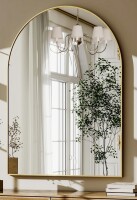 Basics by Wayfair&trade; 24" x 36" Aluminum Framed Arched Wall Mounted Vanity Mirror New In Box $199