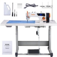 VEVOR Industrial Sewing Machine, 550W Servo Motor and Table Stand, 5000s.p.m Heavy-duty Lockstitch Sewing Machine, Clear Control Panel and Electro-mechanization Intelligent Start-stop for Easy Use New in Box $599
