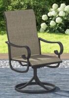 Lark Manor Ershel Metal Swivel Textilene Patio Dining Armchair New in Box $299
