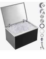 VEVOR Drop in Ice Chest, 28"L x 20"W x 17"H Stainless Steel Ice Cooler, Commercial Ice Bin with Hinged Cover, 40 qt Outdoor Kitchen Ice Bar, Drain-pipe and Drain Plug Included, for Cold Wine Beer Ne win Box $499