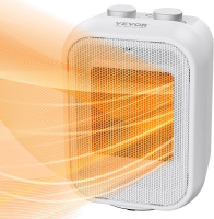 VEVOR Portable Electric Space Heater with Thermostat, 1000W/1500W 2-Level Adjustable Quiet Ceramic Heater Fan, 9 in Tip-Over Shutdown Flame-Retardant PP Small Heaters for Office Room Desk Indoor Use New In Box $79
