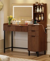Mercer41 45.3" L Modern Style Vanity Desk with Mirror, LED Lights and Power Outlet New In Box $499
