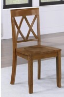 Gracie Oaks Deni 17" Wide Cross Back Dining Chair in Walnut New in Box $299