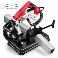 VEVOR Portable Band Saw, 110V 10-Amp Corded Tool with Removable Steel Base, 5-Inch Capacity, 6-Level Variable Speed, 0 to 45 Degree Angle, Deep-Cut Band Saw for Steel, Aluminum, Iron, Wood and PVC New in Box $499