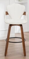 George Oliver Modern Vegan Leather 360&deg; Swivel Counter Stools With Unique Bentwood Legs in White New in Box $399