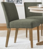 Lark Manor 18.5" Seat Height Linen Blend Upholstered Solid Wood Legs Dining Chair in Green New in Box $399
