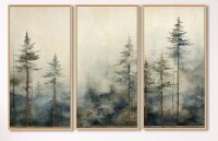 Millwood Pines Minimalism Winter Pine Forest - Forest Canvas Wall Art Set New in Box $299