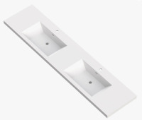 Enyibath 84" Double Sink Resin Top Integrated Bathroom Vanity Sink With Single Hole Faucets new in box $899