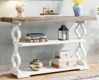 Tribesigns Farmhouse Console Table, 55" Entryway Sofa Table with Storage Shelves New in Box $499