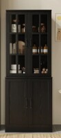 Ebern Designs 71" H x 23.6" W Kitchen Pantry with Glass Doors New in Box $599
