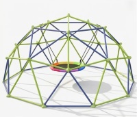 Muhub 10FT Kids Climbing Dome with Saucer Swing, Outdoor Dome Climber for Backyard & Patio, Heat-Resistant Grips & All-Weather Steel New in Box $299