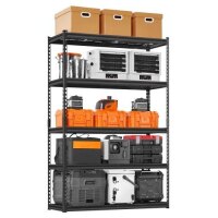 VEVOR Storage Shelves, 2500 lbs, 5 Tier Heavy Duty Garage Shelving, 18" D x 48" W x 72" H Adjustable Metal Shelves for Industrial Shelving Unit Utility Shelf, for Kitchen, Warehouse, Basement, Black, New in Box $299