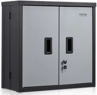 VEVOR Foldable Wall Cabinet, Metal Garage Locker Mounted 26" Small Tool Chest 240 LBS Loading Capacity Adjustable Shelf Magnetic Door File for Warehouse Office Home Black, New in Box $299