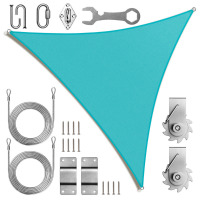 Royal Shade Triangle Shade Sail With Installation Winch Kit, 10 ft. x 10 ft. x 14 ft. New In Box $299