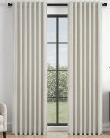 Linen Blackout Curtains, Pinch Pleat Back Tab Full Blackout Drapes Farmhouse Boho Curtains for Window, (Pair, With Hooks and Rings) 312cm x 274cm $89