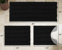 Ebern Designs 3 Piece Soft Absorbent Bath Rug Set With Non-Slip Backing $79