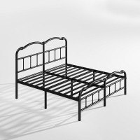 Williston Forge Full Size Amylia Double Wave Headboard and Footboard Heavy Duty Anti-sway 14 in. High Steel Tube Iron Bed with Storage New In Box $299
