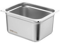 VEVOR Hotel Pan, 1/2 Size Anti-Jam Steam Pan, 0.8mm Thick Stainless Steel Restaurant Steam Table Pan, 6-Inch Deep Commercial Table Pan, Catering Storage Food Pan, for Industrial & Scientific New