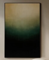 SIGNLEADER Extra Large Wall Art Fabric Print - Golden to Emerald Soft Gradient Abstract Artwork Decor for Living Room or Bedroom - "Frame Assembly Required (Unfinished Frame)", 72" x 46" New In Box $299