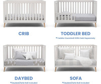 Delta Children Essex 4-in-1 Convertible Baby Crib, Bianca White with Natural Legs Similar to Picture $299