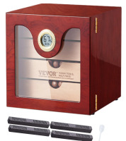 VEVOR Cigar Humidor Cabinet, Handmade Spanish Cedar Wood Cigar Humidor for 50-100 Cigars, Glass Cigar Desktop Storage Case with Digital Humidifier, Hygrometer and Shelves, Great Gift for Men New In Box $199