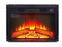 SunJet 23 Inch Electric Fireplace Insert 1400W 120V Slim Black Heater with Remote Control Log Set and Realistic Flame New In Box $699