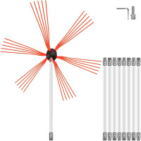 VEVOR Chimney Sweep Kit 30FT Length, Chimney Brush Kit with 9 Nylon Flexible Rods, Rotary Chimney Cleaning Kit Driven by Drill, Chimney Cleaning Tool Kits for Sweeping Fireplace Flue New In Box $99
