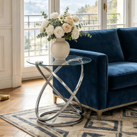 Willa Arlo Interiors Rochdale Round End Table with Modern Style, New in Box $299
