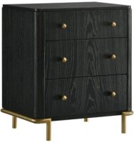 Coaster Arini Black 3-Drawer Nightstand Bedside Table with USB Outlet, New $599
