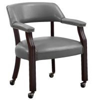 Steve Silver Casual Faux Leather Upholstered Dining Arm Chair (Wood Frame) New In Box $299