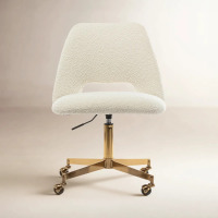 AllModern Borrego Office Chair, White Boucle with Gold Base, New in Box $699
