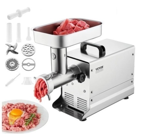 VEVOR Meat Grinder, 7 Lbs/Min Capacity Electric Meat Grinders with Blade, Grinding Plate, Sausage Maker, Stainless Steel Commercial Meat Mincer New in Box $499