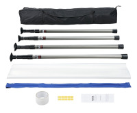 VEVOR Dust Barrier Poles, 12 Ft Barrier Poles, Dust Barrier System with 4 Telescoping Poles, Carry Bag and 32.8x13.12 Ft Plastic Film, for Interior Decoration, Painting New in Box $199