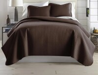 Southshore Fine Linens Vilano Oversized Quilt Set, Double-Brushed Microfiber Lightweight Quilted Bedding and 2 King Pillow Shams, King/California King, Chocolate Brown New In Box $299