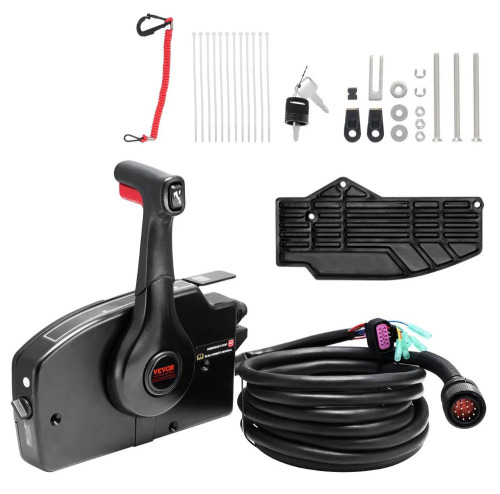 VEVOR Boat Throttle Control, 881170A13 Side-Mounted Outboard Remote Control Box for Mercury PT 4-Stroke, Marine Throttle Control Box with Power Trim Switch, 16.6 ft Harness 14 Pin, and Lanyard New In Box $299