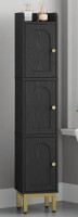 Rebrilliant Slim Bathroom Storage Cabinet, Narrow Bathroom Organizers and Storage with 4 Adjustable Feet, Laundry Room Organization for Small Space, Kitchen, Living Room, 3 Doors Black New In Box $199