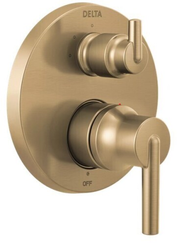 Delta Faucet Monitor&reg; 14 Series Two Handle Pressure Balancing Valve Trim with Integrated Diverter in Brilliance&reg; Champagne Bronze New In Box $399