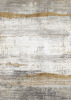 17 Stories Modern Abstract Gray/White/Gold Machine Washable Area Rug, 6'x9' $299