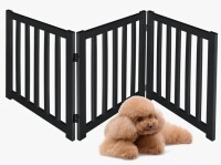 Tucker Murphy Pet&trade; Solid Wood Freestanding Foldable Pet Gate for Dogs, 60"W 3 Panels for Doorways, Stairs, Hallways etc New In Box $99