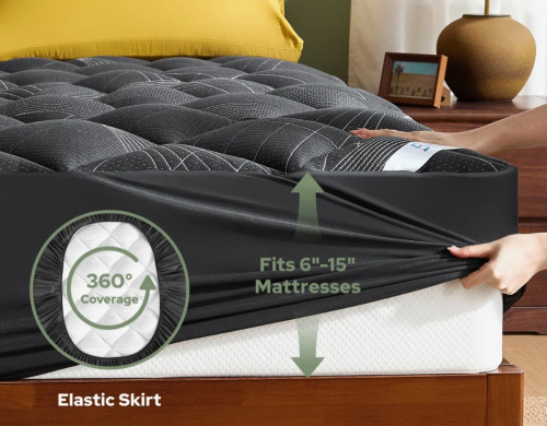 BEDLORE&reg; Rayon From King Size Bamboo Mattress Topper, Plush Pillow Top Mattress Pad with 6-18'' Deep Pocket, Soft Bed Topper for Back Pain Relief New In Box $199