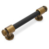 XIMIAO Knurled Cabinet Pull And Drawer Handle, 12-3/5 Inch Hole Center, Black And Champagne Bronze Finish, Durable Kitchen And Furniture Hardware New