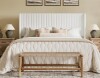 Willa Arlo Interiros Candler Velvet Upholstered Platform Bed with Wingback Headboard and Wooden Slats King Size in Beige New in Box $1099