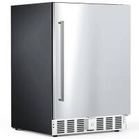 Cowsar 23.43 in. 5.0 cu. ft. 180-Can Built-In/Freestanding Mini-Refrigerator in Stainless Steel Silver for Kitchen Office Bar New On Working $799