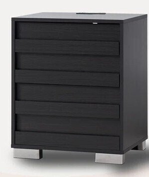 Ebern Designs Louby Farmhouse Nightstand in Black New Shelf Pull $399
