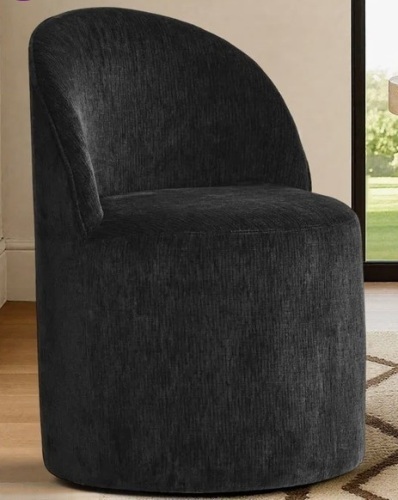 Mercer41 Rolling Chenille Upholstered Accent Chair in Black New in Box $399