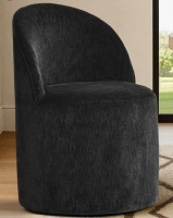 Mercer41 Rolling Chenille Upholstered Accent Chair in Black New in Box $399