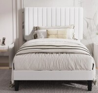 Willa Arlo Interiors Dunphy Upholstered Platform Bed with Adjustable Headboard Twin New in Box $799