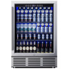 SIMZLIFE 23.5" W 180 -Can Capacity Silver Indoor Beverage Refrigerator with Glass Door, New in Box $899