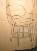 George Oliver Modern Swivel Bar Stool with Arms and Upholstered Fabric Seat, Green, New in Box $799 - 2